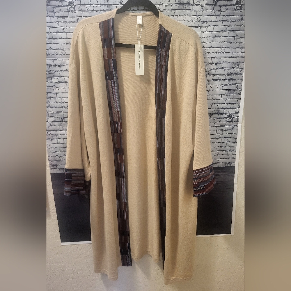 Agnes Orinda Knit Cardigan For Women Plus Size Open Front Boho Bohemian Sweater